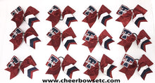 Red team cheerleading bows with logo 