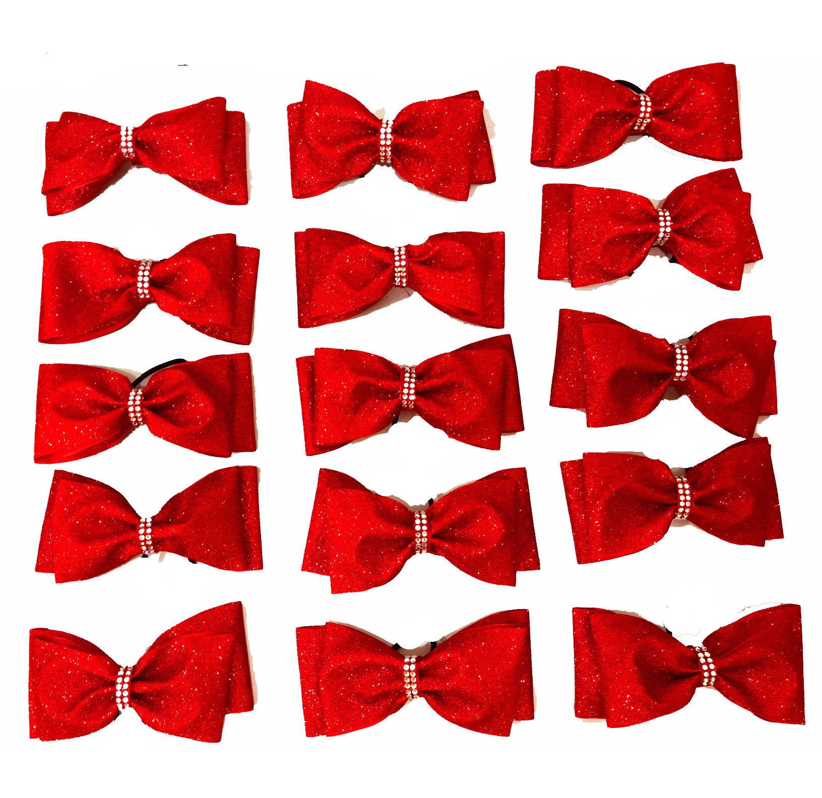 Red Glitter Tailless Bows 