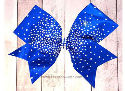 Royal Blue Rhinestone Crease Scatter Bow