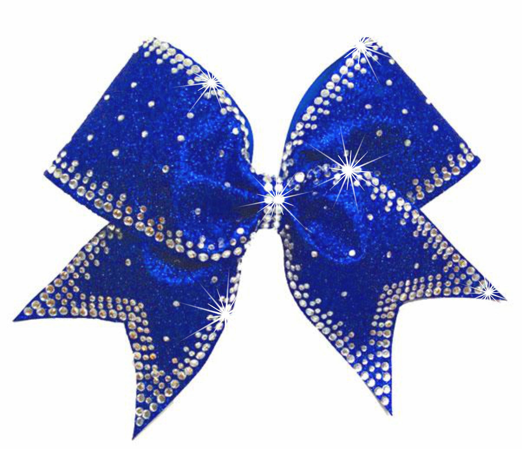 Royal Blue Glitter and Rhinestones Starlight Cheerleading hair bow