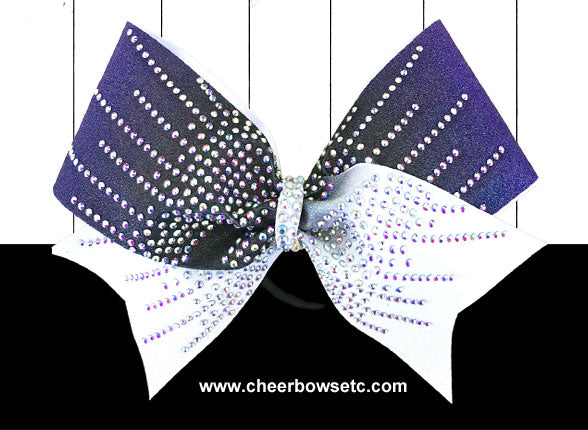 Spyder designs purple black white cheer bow 