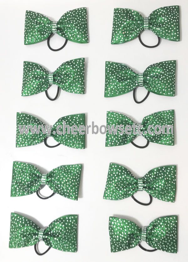 emerald green tailless cheer bow