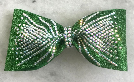 Emerald Tailless Bow with crystal AB